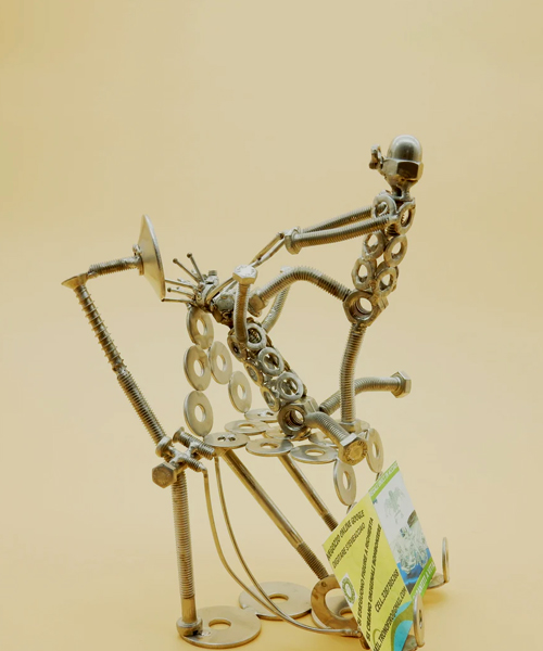 Unique Metallic Dentist Sculpture